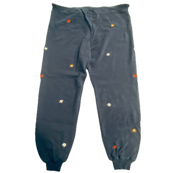 THE GREAT Jogger Pants Women's 1 Small Navy Blue Flower Floral Print Sweatpants - Picture 5 of 6